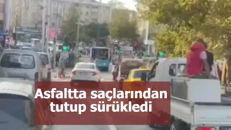 Trafiğin ortasında 3 kadının kavgası! Asfaltta saçlarından tutup sürükledi