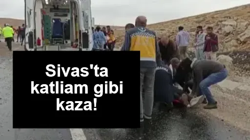 Sivas'ta katliam gibi kaza! Göçmenleri taşıyan otobüs devrildi