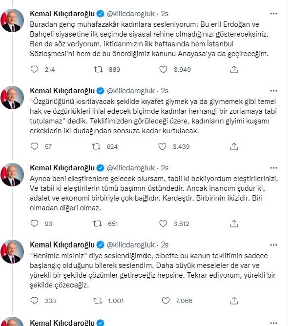 Kılıçdaroğlu'ndan 'başörtüsü yasa teklifi' açıklaması