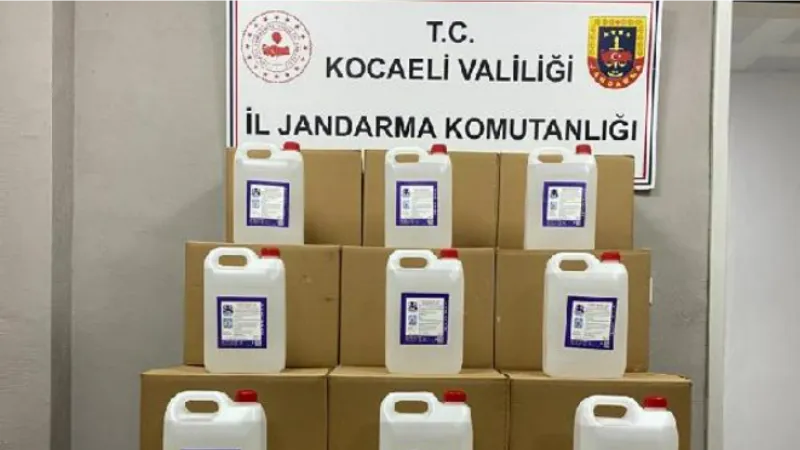 Kocaeli’de 900 litre etil alkol ele geçirildi