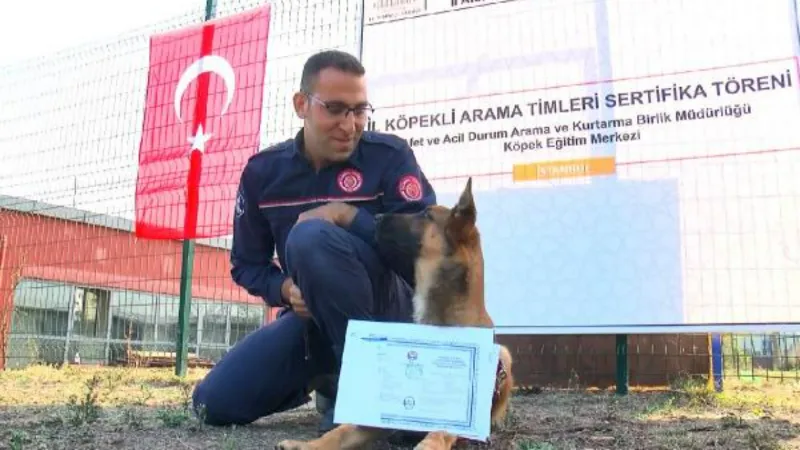 AFAD'dan Köpekli Arama Timi Sertifika töreni