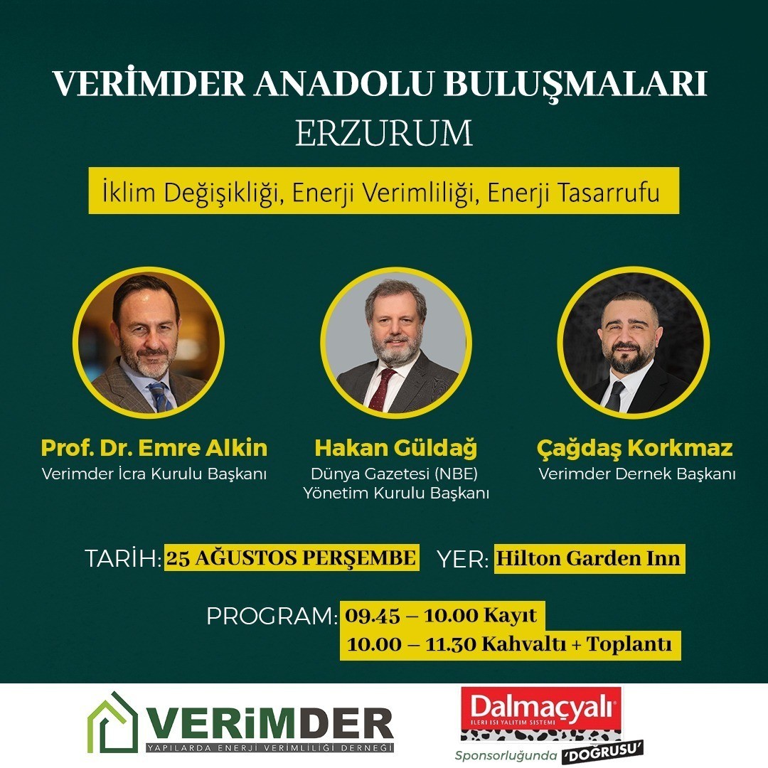 VERİMDER Anadolu Buluşmaları 25 Ağustos’ta Erzurum’da