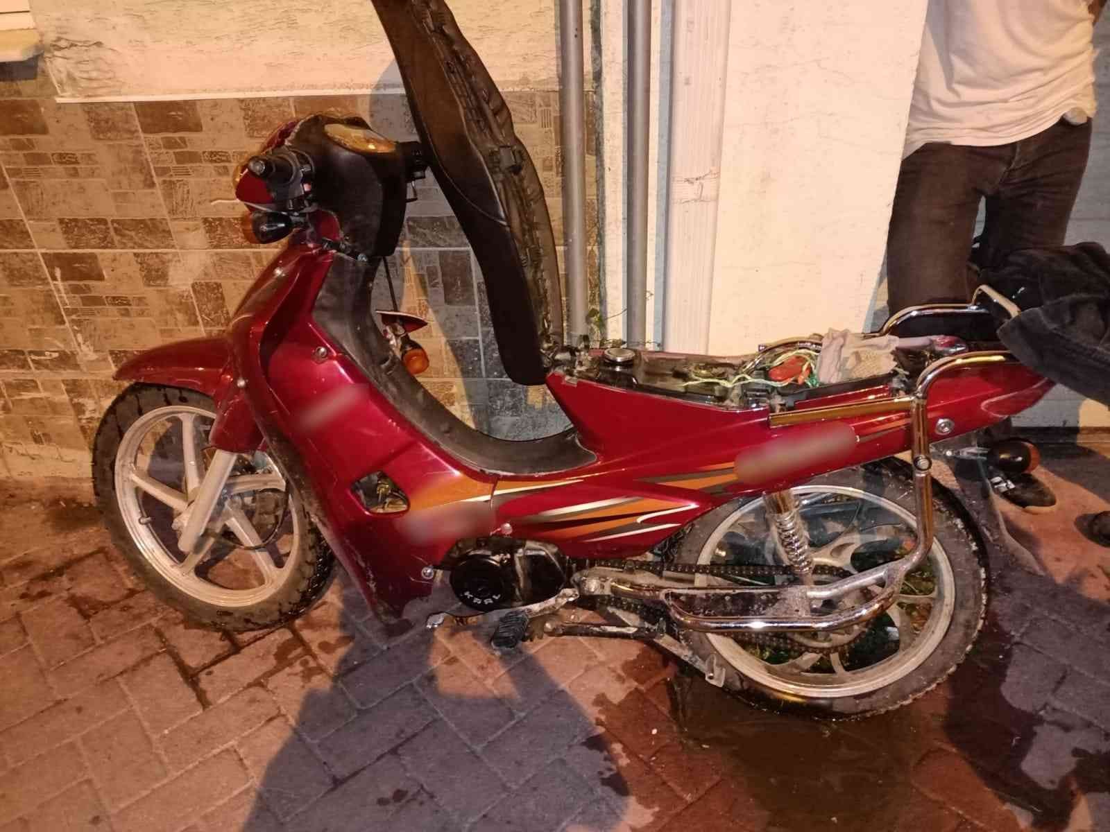 Plakasız motosiklet çalıntı çıktı