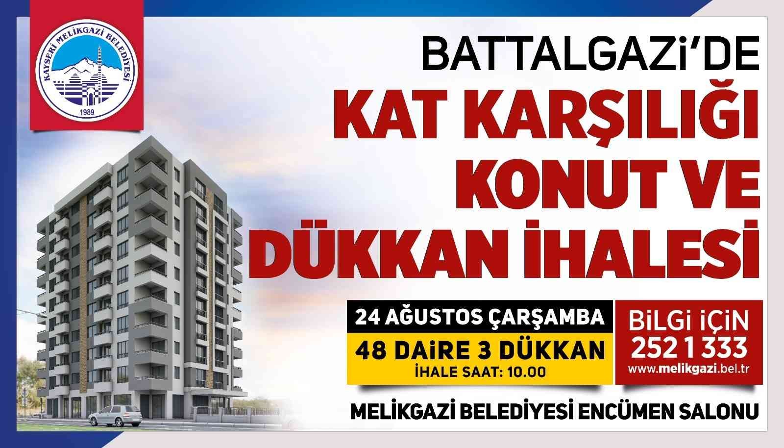 Melikgazi’den Bbattalgazi’de kat karşılığı konut ve dükkan ihalesi