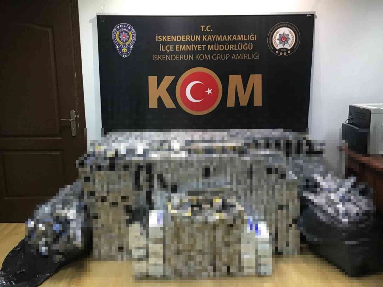 Hatay’da 16 bin paket gümrük kaçağı sigara ele geçirildi