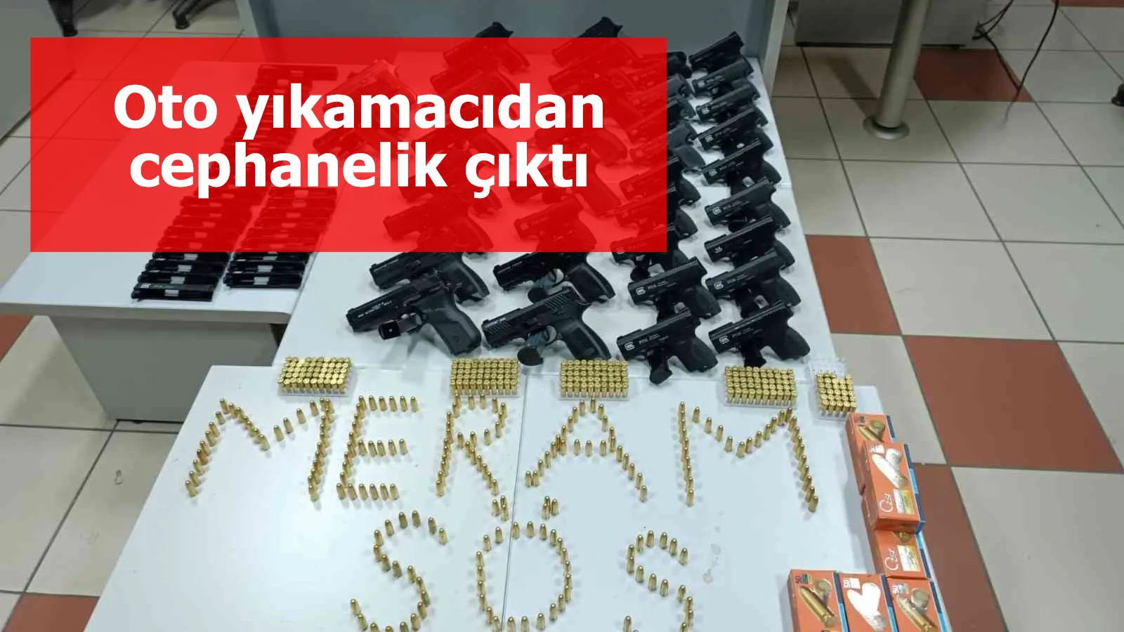 Oto yıkamacıdan cephanelik çıktı