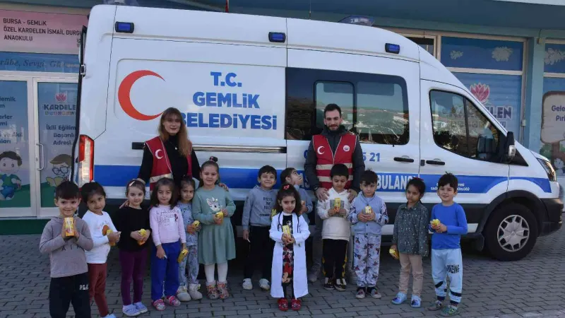 Gemlik’te anaokuluna öğrencileri sağlık hizmetleri hakkında bilgilendirildi