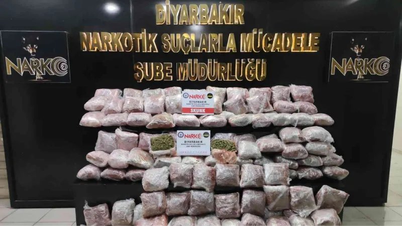 Diyarbakır’da 104 kilo ‘skunk’ ele geçirildi