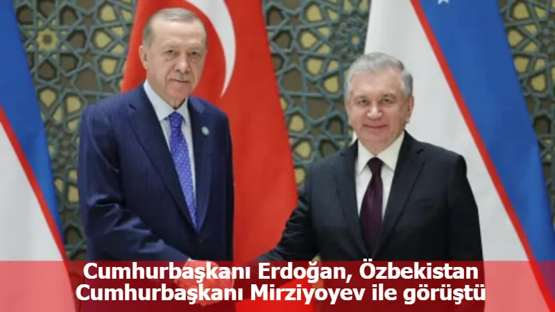 Cumhurbaşkanı Erdoğan, Özbekistan Cumhurbaşkanı Mirziyoyev ile görüştü