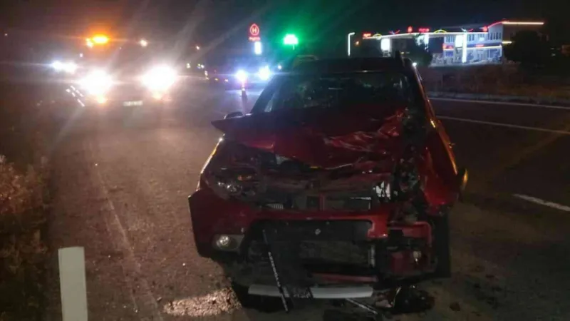 Yola aniden çıkan hayvan kazaya neden oldu: 2 yaralı