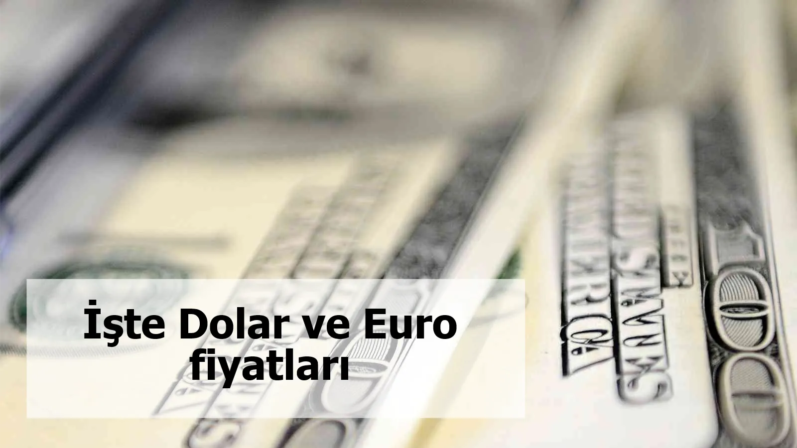 İşte Dolar ve Euro fiyatları