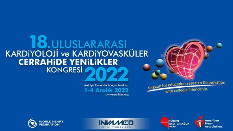 “18’inci Uluslararası Kardiyoloji ve Kardiyovasküler Cerrahide Yenilikler Kongresi” Antalya’da gerçekleştirilecek