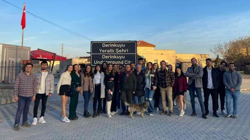 Turizm bölümü öğrencileri Derinkuyu yeraltı şehrini gezdi