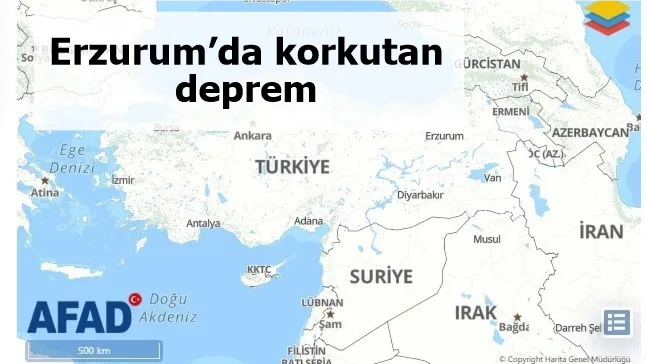 Erzurum’da korkutan deprem