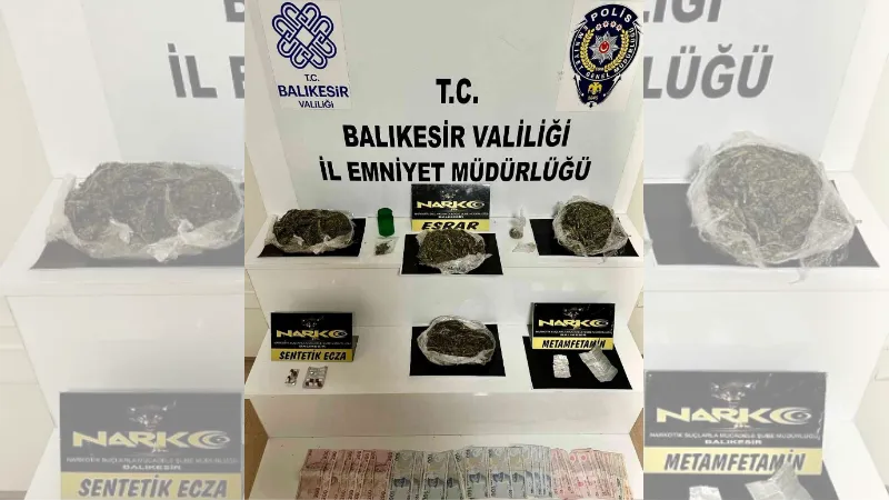 Balıkesir’de polisten uyuşturucu operasyonu