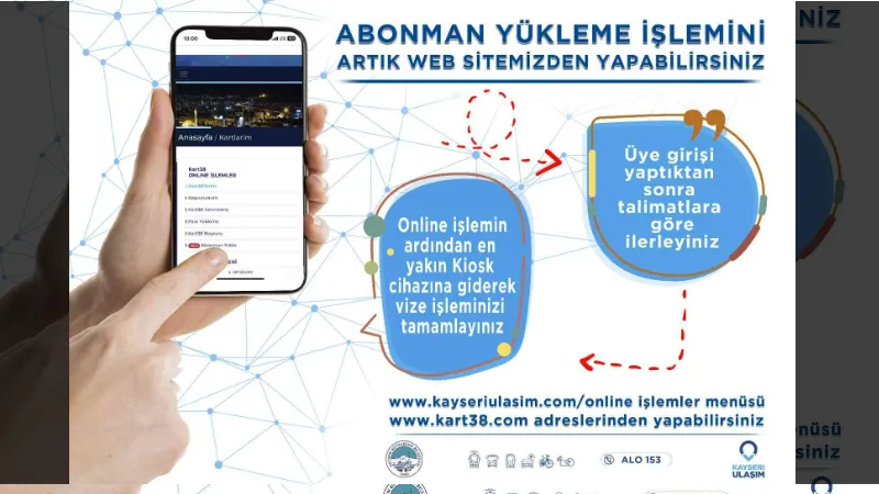 Büyükşehir’den online "abonman kart" yükleme hizmeti