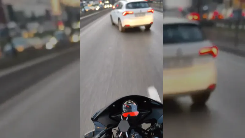 Bursa’da kaza anı motosiklet sürücüsünün kask kamerasında