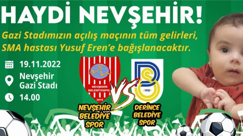 Nevşehir Belediyespor'dan SMA'lı Yusuf'a destek