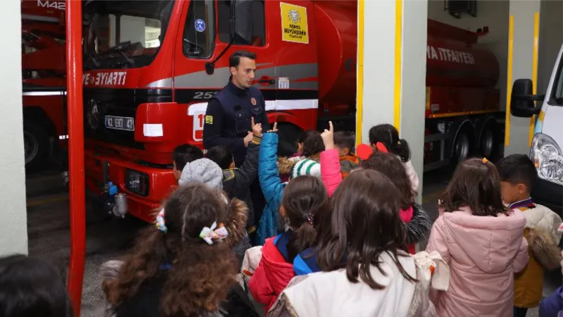 Konya İtfaiyesi'nden miniklere yangın bilinci