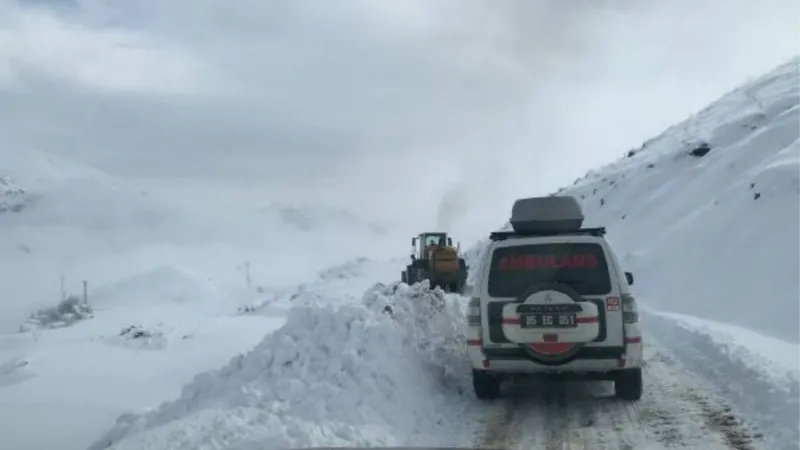 Yolu kardan kapalı olan mezrada rahatsızlanan 90 yaşındaki hastaya UMKE ulaştı