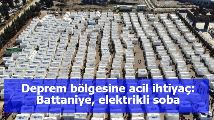 Deprem bölgesine acil ihtiyaç: Battaniye, elektrikli soba