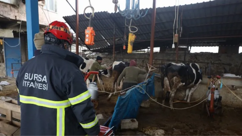 Bursa İtfaiyesi, Hatay'da besicilere jeneratörüyle destek oldu