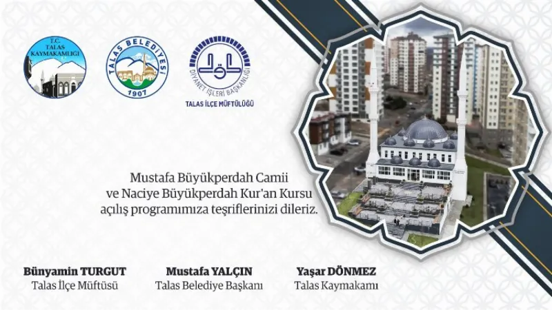 Kayseri Talas'ta Mustafa Büyükperdah Camii açılıyor