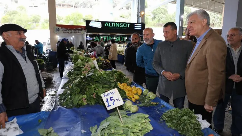 İzmir Narlıdere'de pazar esnafına ziyaret