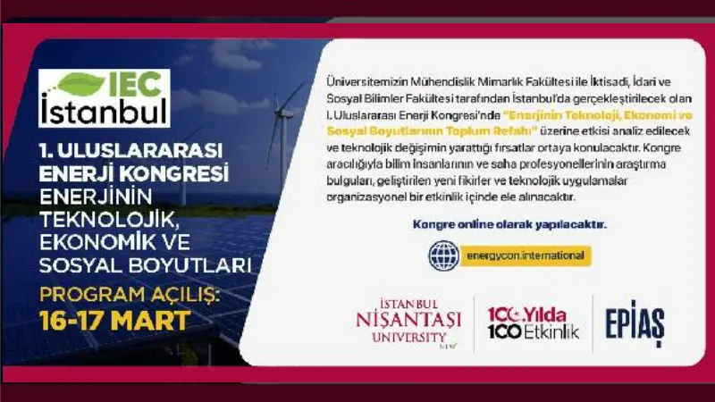 1'inci Uluslararası Enerji Kongresi bugün başlıyor