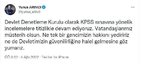 DDK Başkanı Arıncı'dan 'KPSS' açıklaması: Vatandaşlarımız müsterih olsun