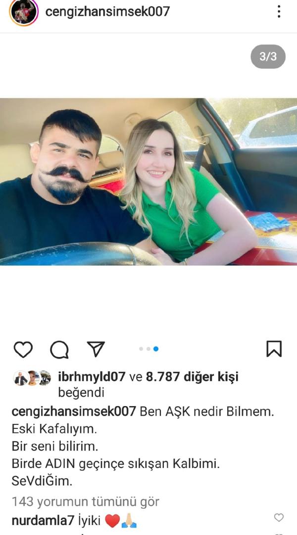 Kırkpınar Başpehlivanı Şimşek'ten 'sevgili' paylaşımı