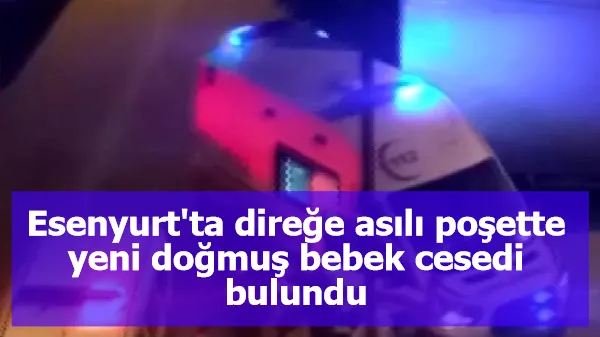 Esenyurt'ta direğe asılı poşette yeni doğmuş bebek cesedi bulundu