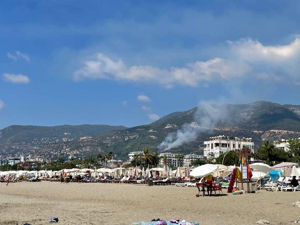 Alanya'da orman yangını; 3 saatte söndürüldü