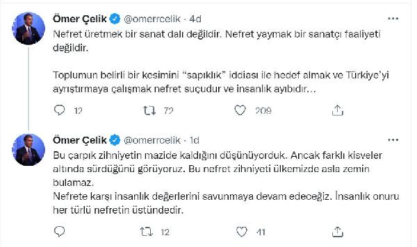 AK Parti'li Çelik'ten 'Gülşen'e tepki: Nefret suçu ve insanlık ayıbı