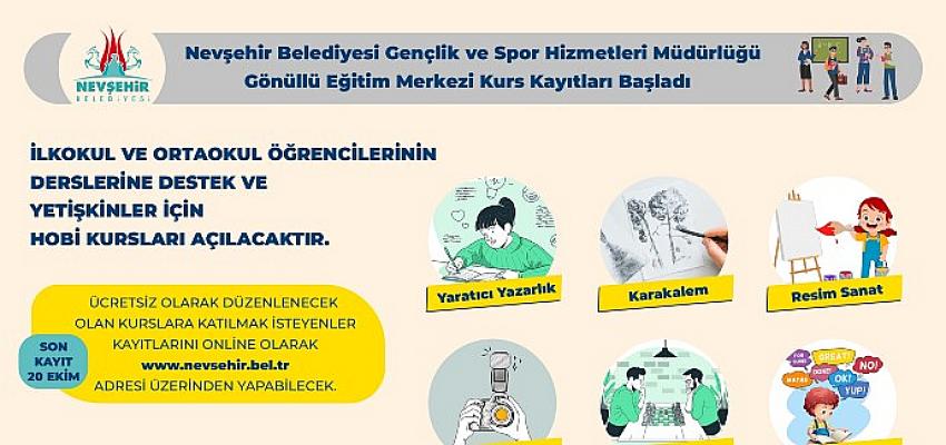 Nevşehir Belediyesi Gönüllü Eğitim Merkezi’nde Kurslar Başlıyor