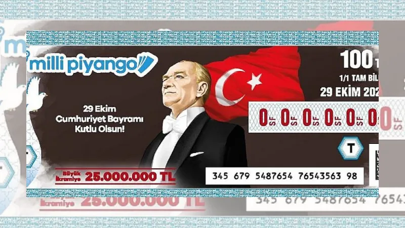 Milli Piyango 29 Ekim Cumhuriyet Bayramı özel çekilişinde büyük ikramiye 25 milyon TL