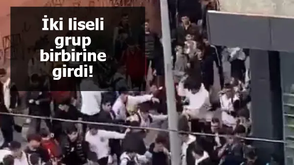 İki liseli grup birbirine girdi! O anlar kameraya böyle yansıdı...