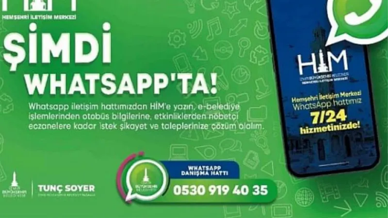 İzmir Büyükşehir Belediyesi artık WhatsApp'ta