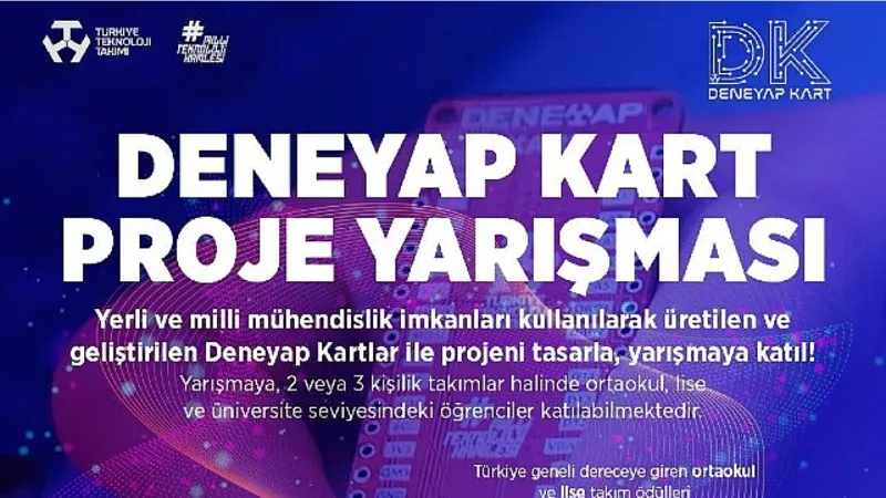 Deneyap Kart Proje Yarışması için Başvurular Başladı