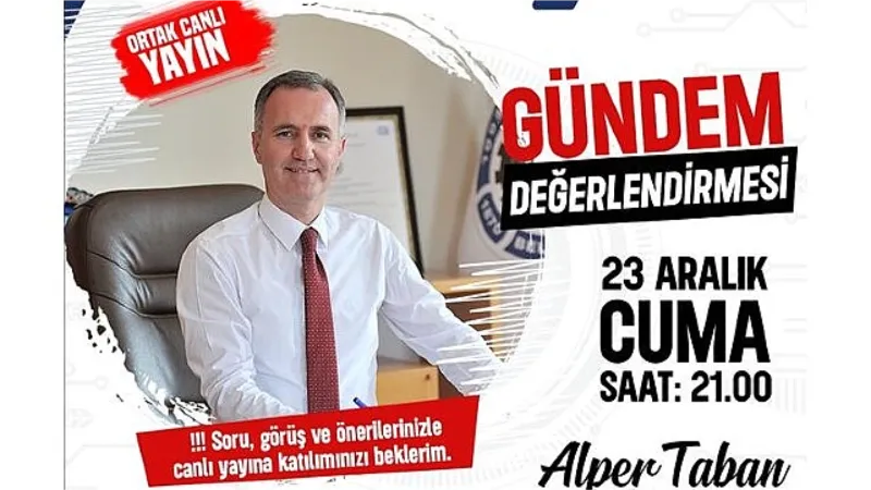 İnegöl Belediye Başkanı Alper Taban Canlı Yayında Gündemi Değerlendirecek