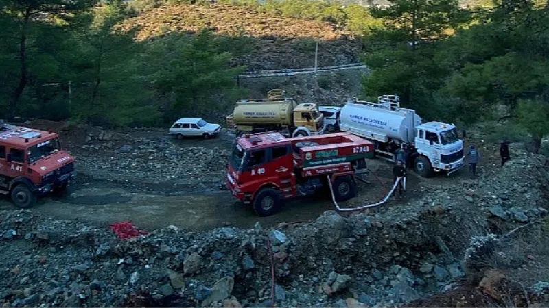 Kemer'de çıkan orman yangını büyümden söndürüldü