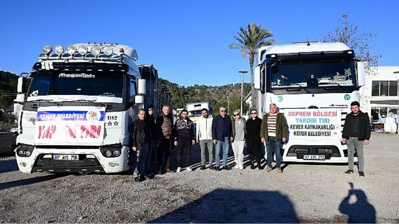 Kemer'den deprem bölgesine 6 yardım tırı