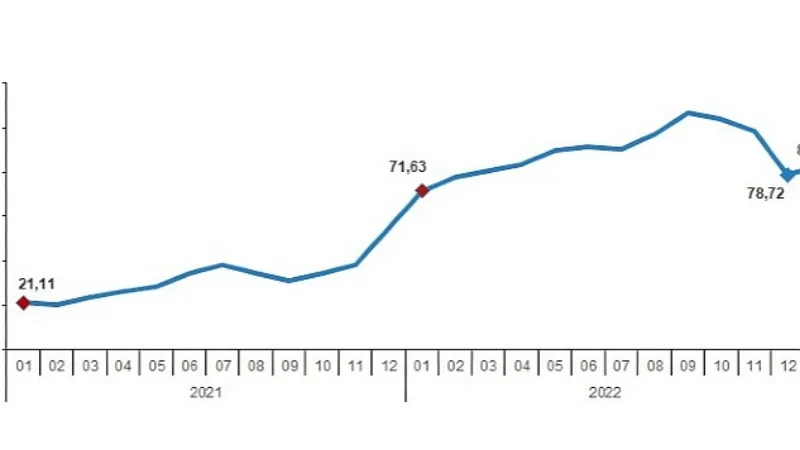 TÜİK: Hizmet Üretici Fiyat Endeksi (H-ÜFE) yıllık %82,64, aylık %15,57 arttı