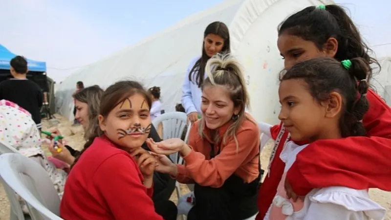 Çadır kentte çocuklar için özel etkinlikler