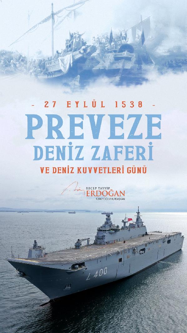 Cumhurbaşkanı Erdoğan'dan 'Preveze Deniz Zaferi' anması