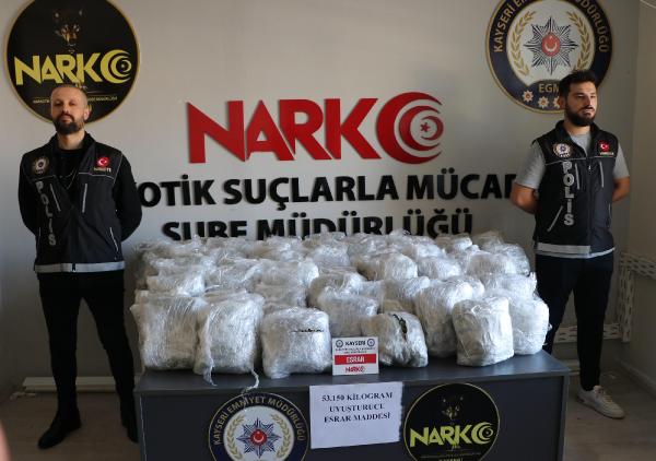 Kayseri'de 53 kilo uyuşturucu ele geçirildi