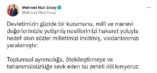 Bakan Ersoy'dan Gülşen'e tepki: Sanatçı kimliğiyle bağdaşmaz