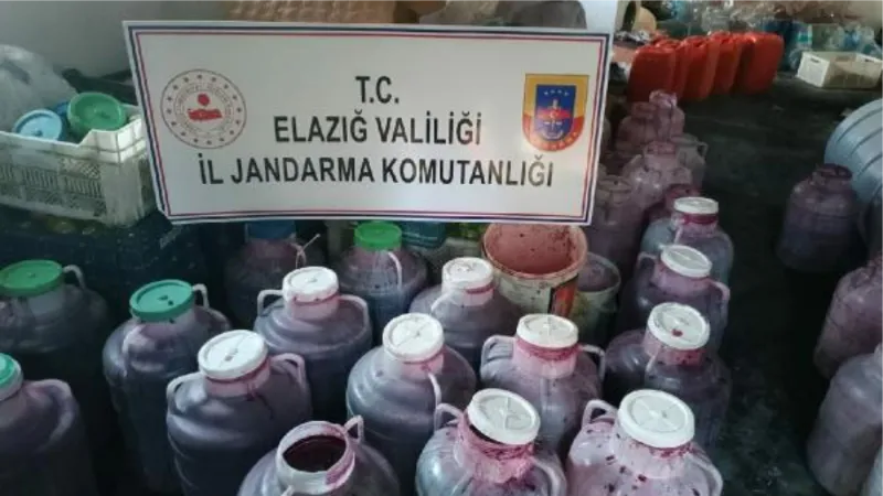 Elazığ’da 2 ton 600 litre sahte şarap ele geçirildi