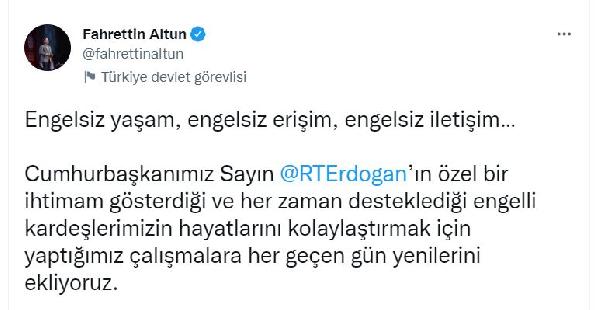 Altun: İşitme ve konuşma engelli vatandaşlarımız da CİMER'e başvurabilecek