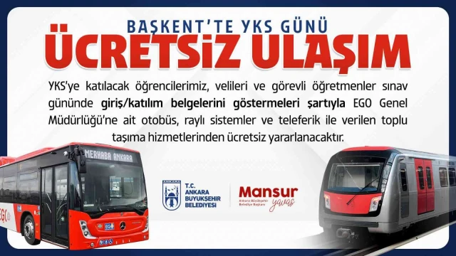 ABB’den YKS’ye girecek adaylara ücretsiz ulaşım imkânı